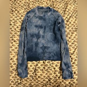 Lululemon Blue Tie Dye Long Sleeve Swiftly Tech, Size 2,  Perfect Condition